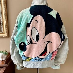 90's Vintage Guetta Brothers Too Cute Disney Mickey Mouse Denim Jean Jacket